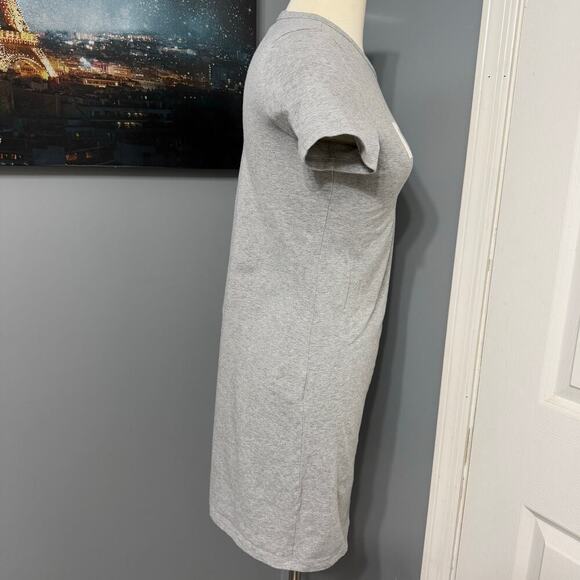 DKNY Gray Logo T-Shirt Dress Size XS– Casual Short Sleeve Cotton Blend - Picture 3 of 5